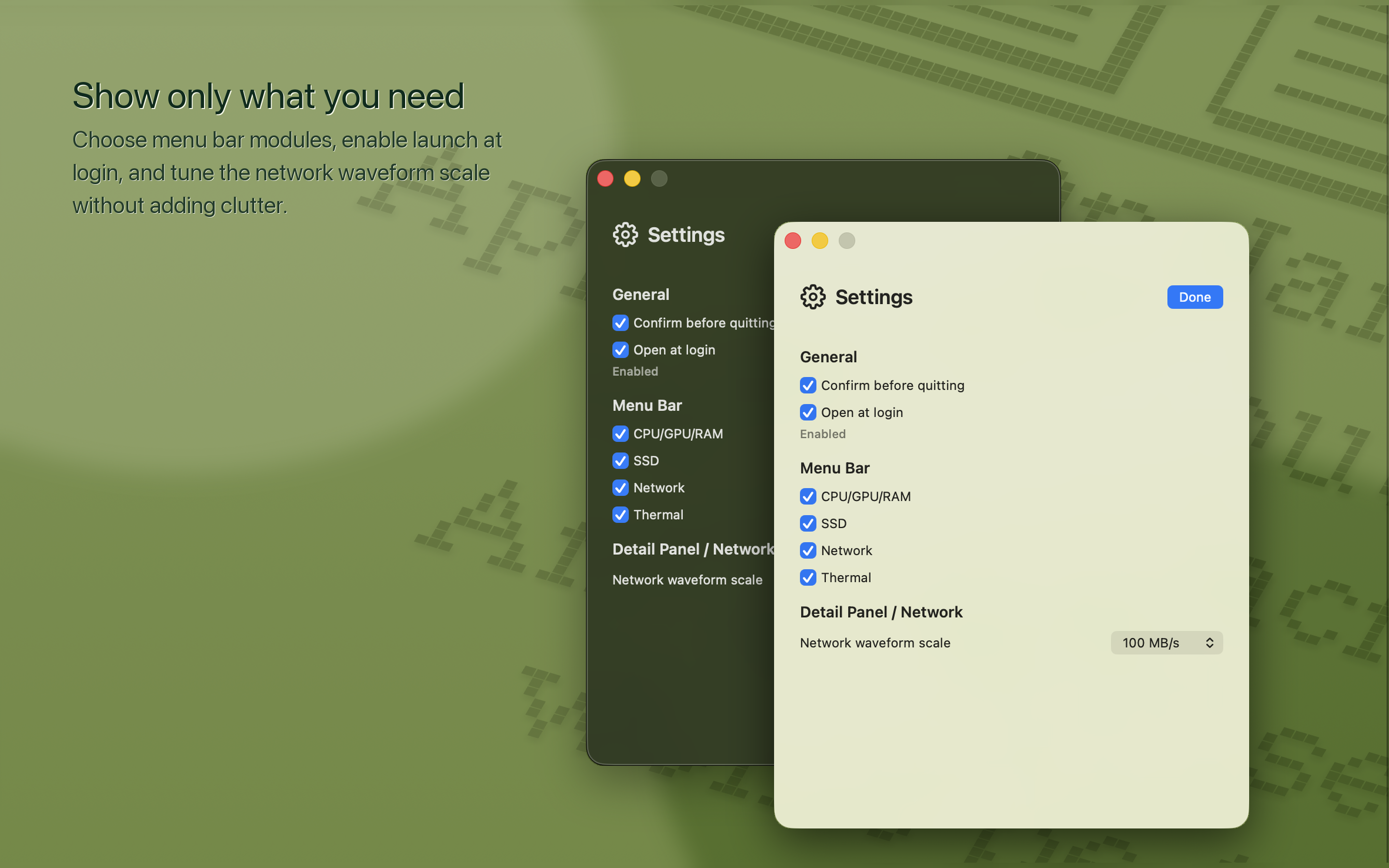 Statum settings